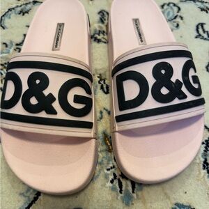 Dolce & Gabbana Pink D&G Sandals Slides